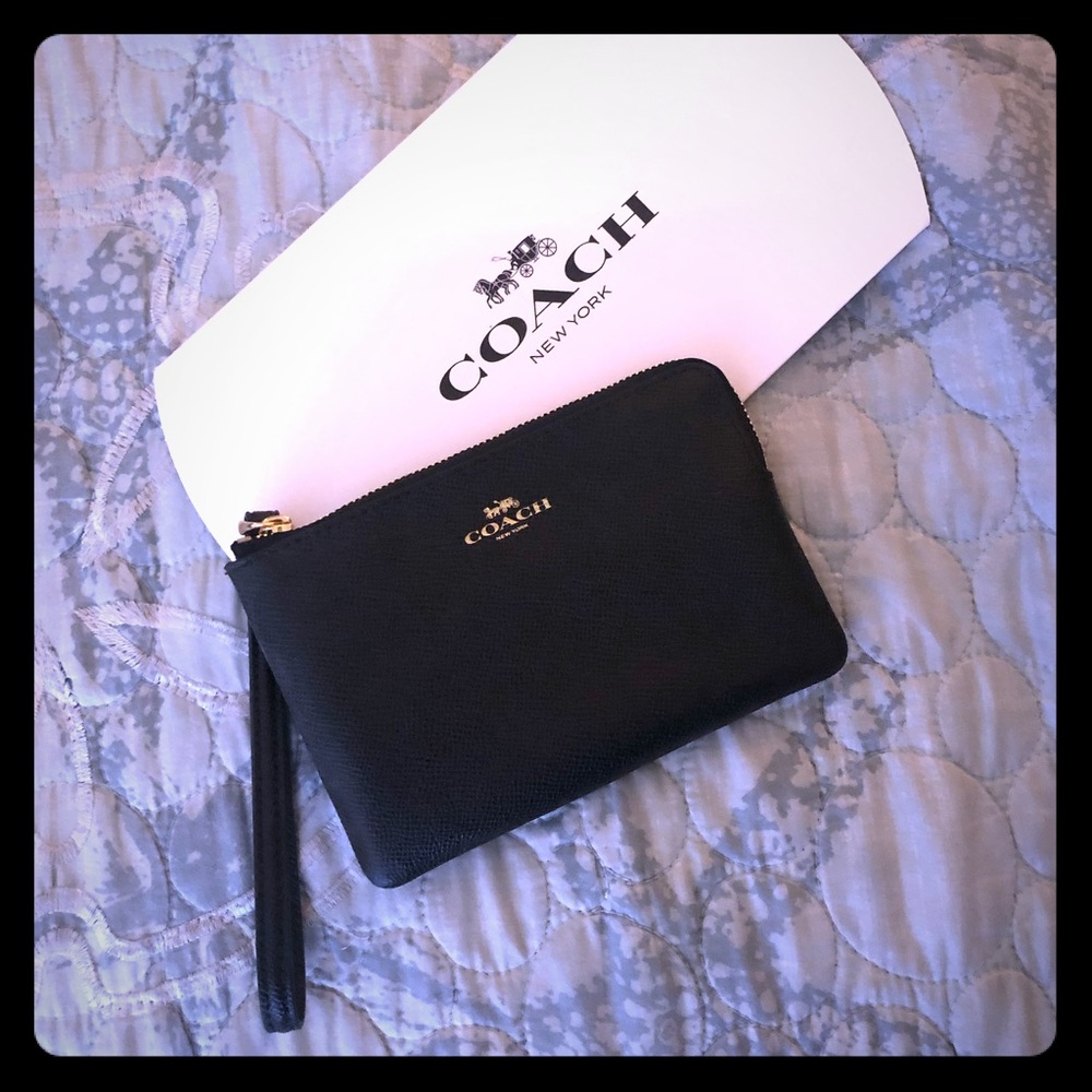 Coach black wristlet